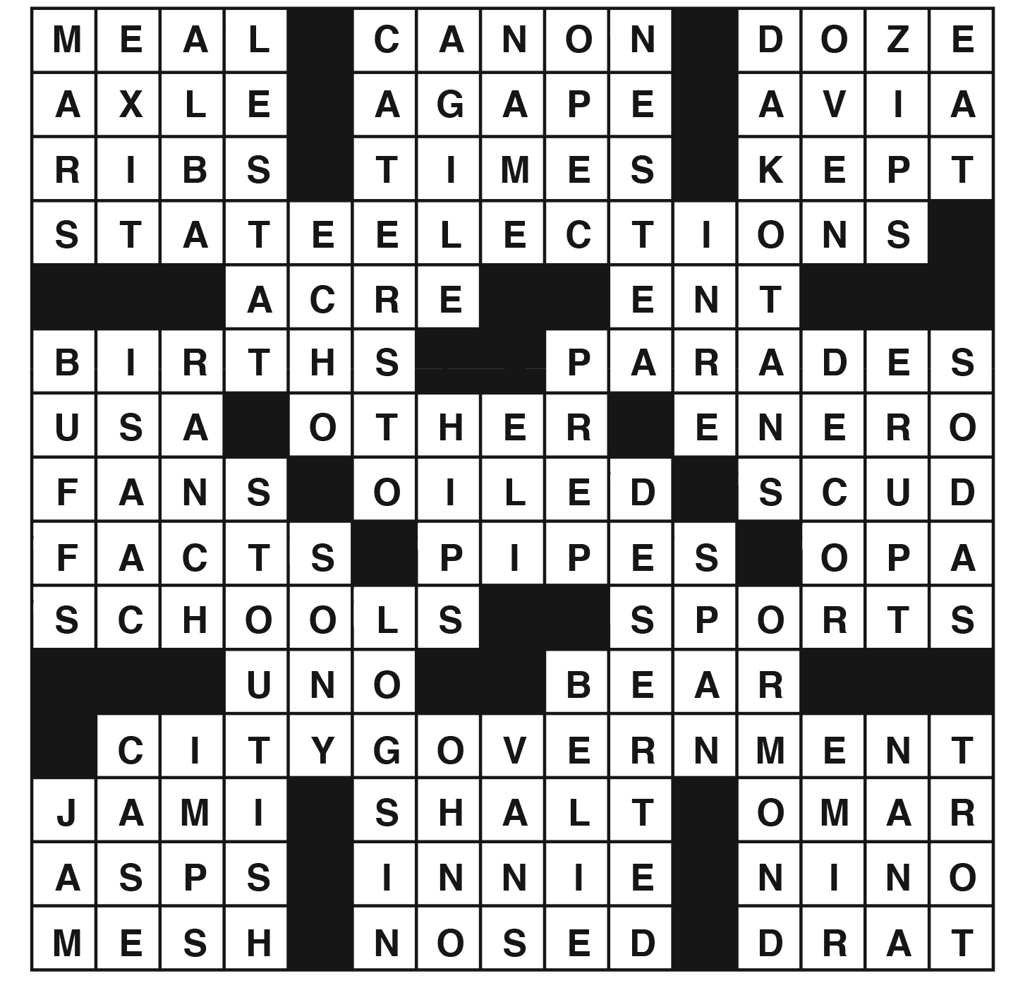 Issue 6 Crossword solution