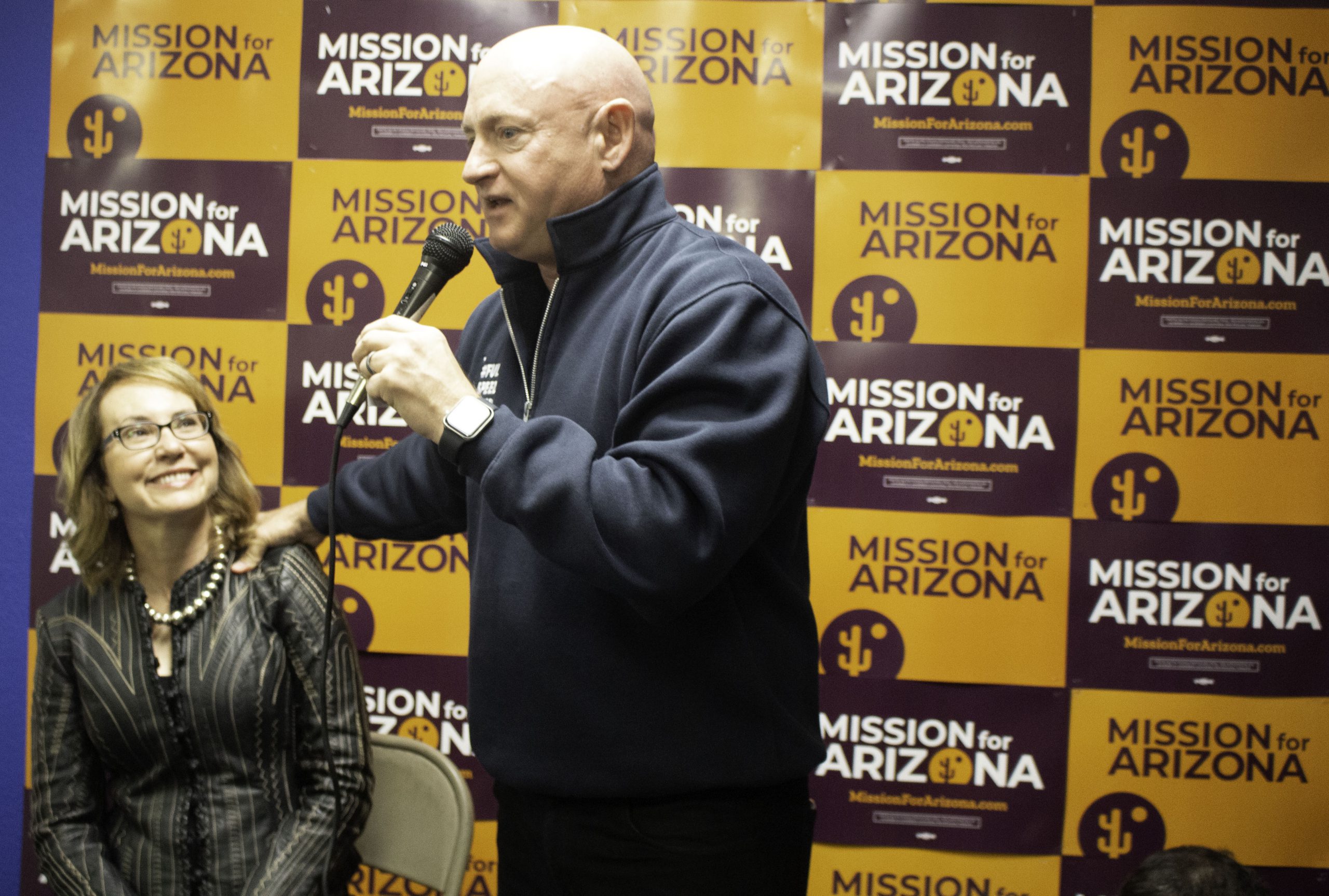 Mark Kelly talks about his healthcare platform to the Aztec Press.