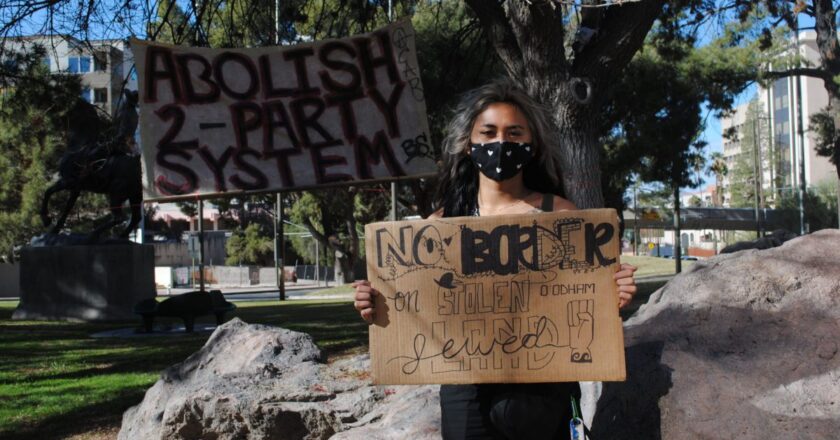 Inauguration Day Park Protesters Rally Against Two Party System